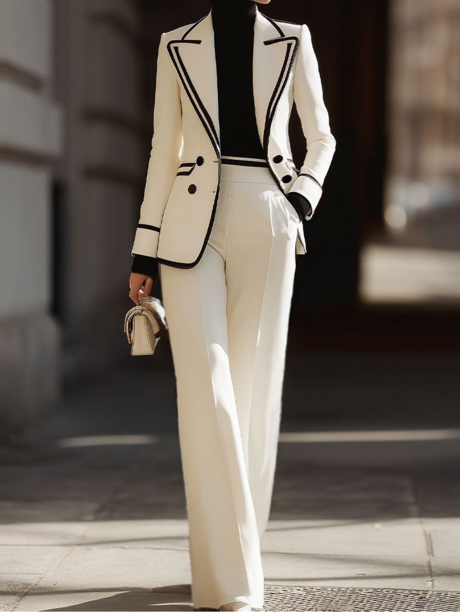 Ensemble Tailleur Chic Écru