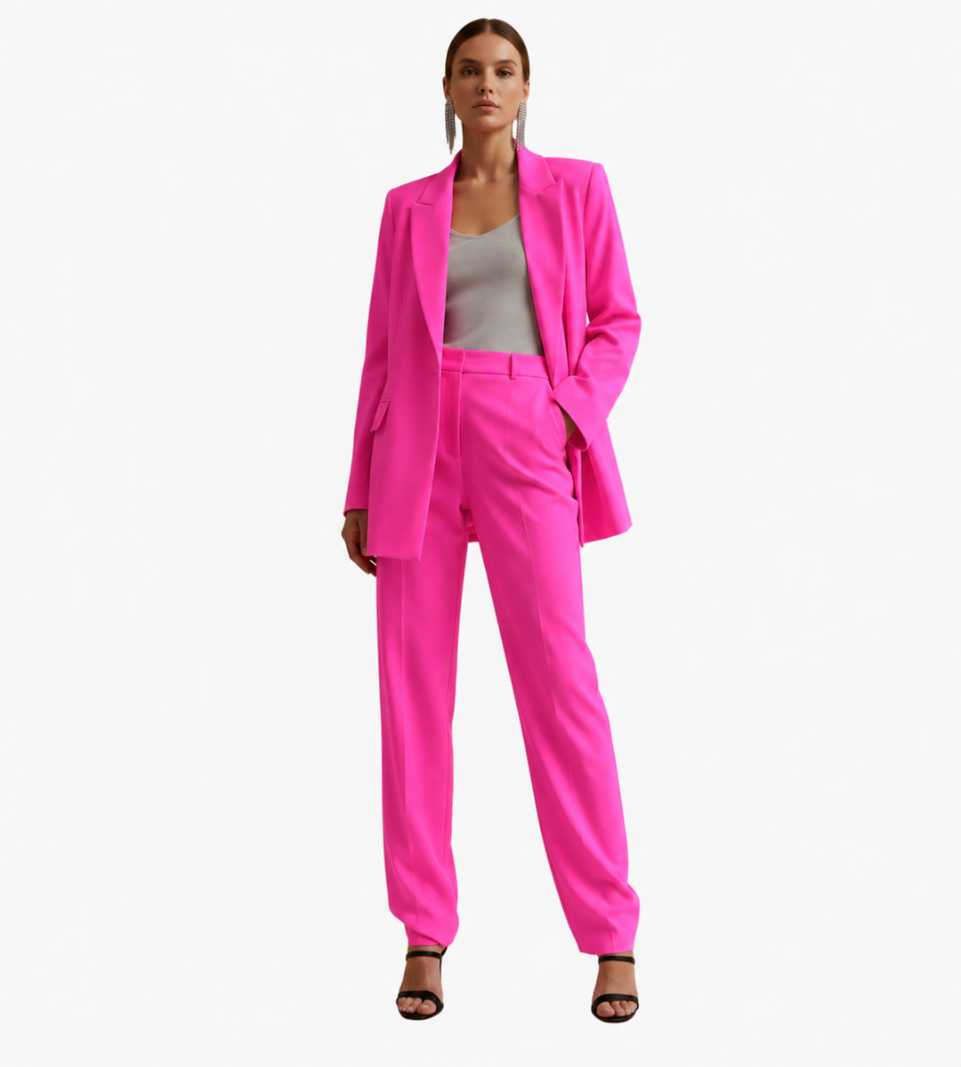 Ensemble Tailleur Pantalon Élégant – Dunkelrosa