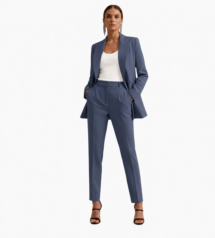 Ensemble Tailleur Pantalon Élégant – Bleu Clair