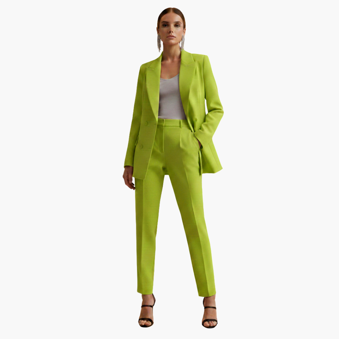 Ensemble Tailleur Pantalon Élégant – Vert Olive