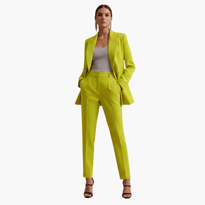 Ensemble Tailleur Pantalon Élégant – Jaune