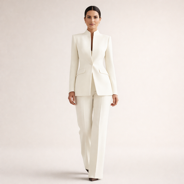 Ensemble Tailleur Structuré – Blanc