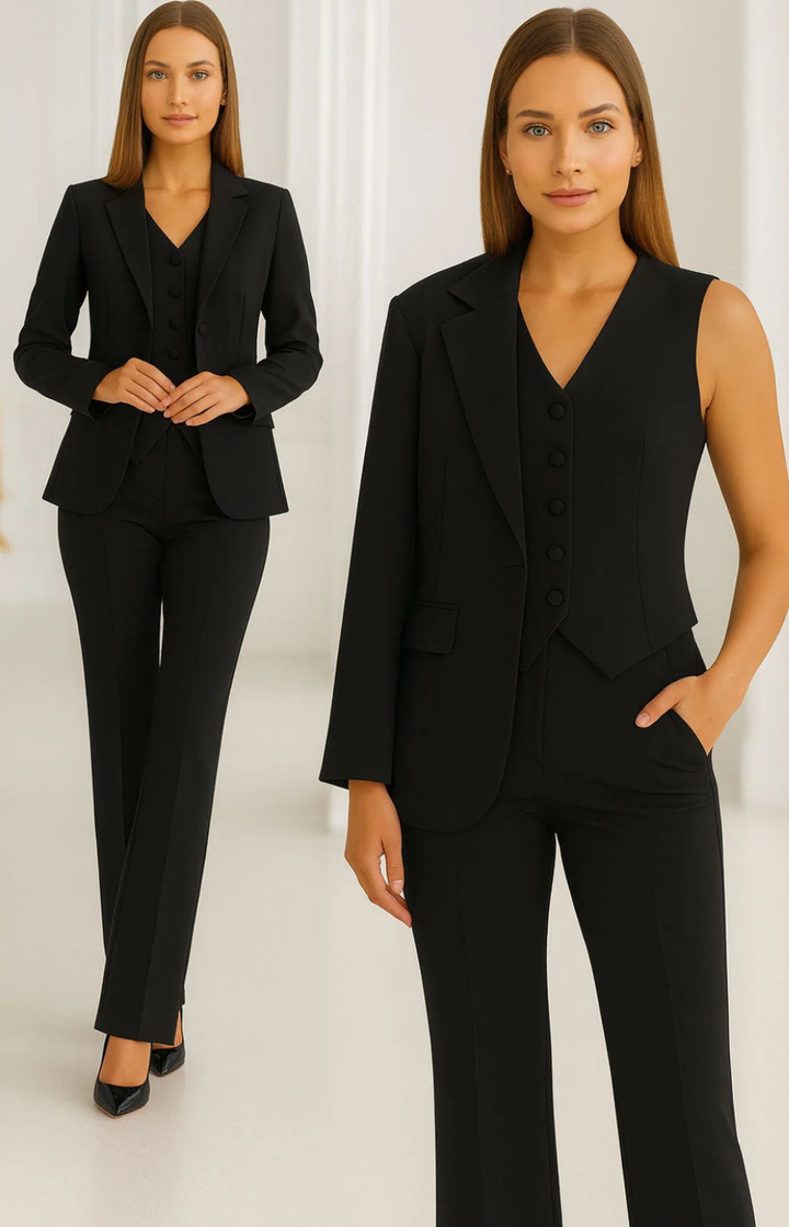 Ensemble Tailleur Trois Pièces – Noir