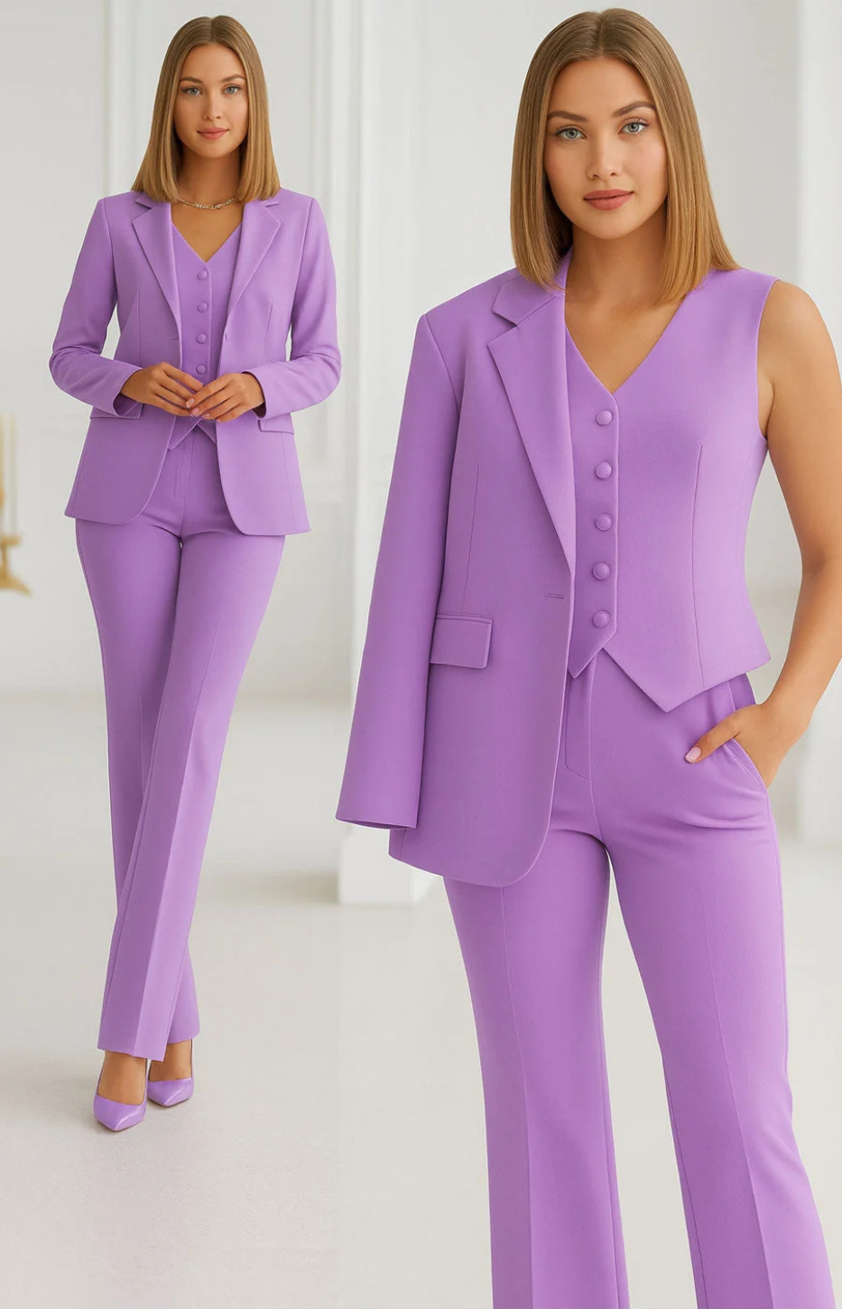 Ensemble Tailleur Trois Pièces – Violet