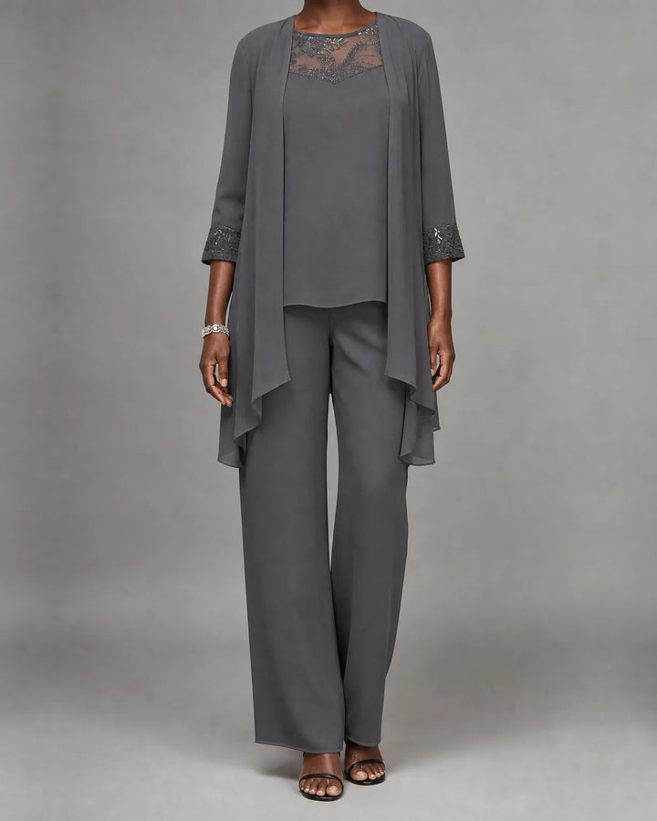 Ensemble Trois Pièces Élégant – Gris
