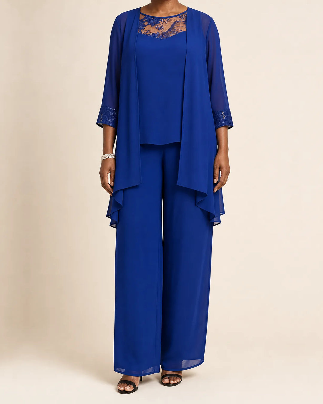 Ensemble Trois Pièces Élégant – Royal Bleu