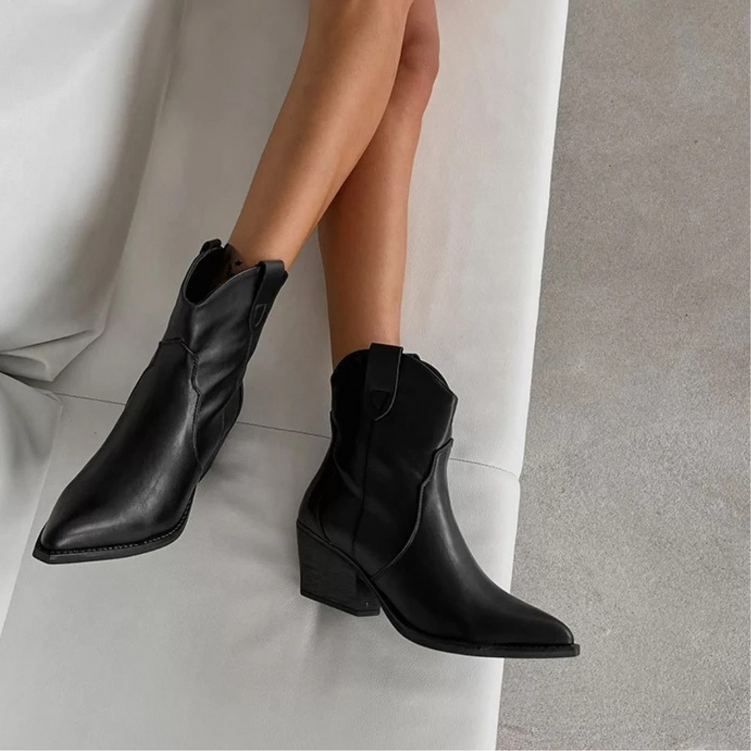 Western-Stiefeletten mit spitzer Zehenpartie