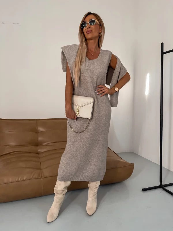 Set aus Kleid und kurzem Pullover