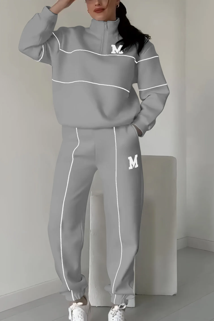 Ensemble Sportif Col Zippé – Gris