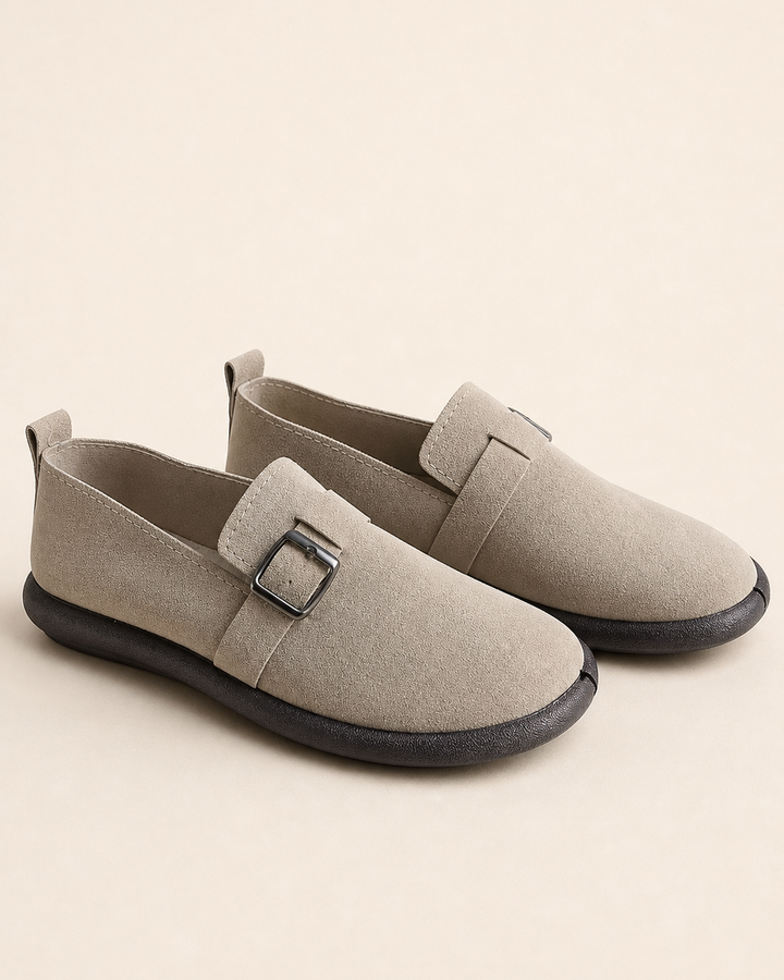 Mocassins Souples à Bride – Gris