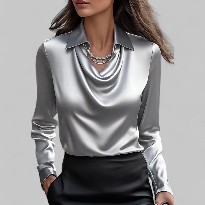 Top Élégant Col Bénitier – Gris