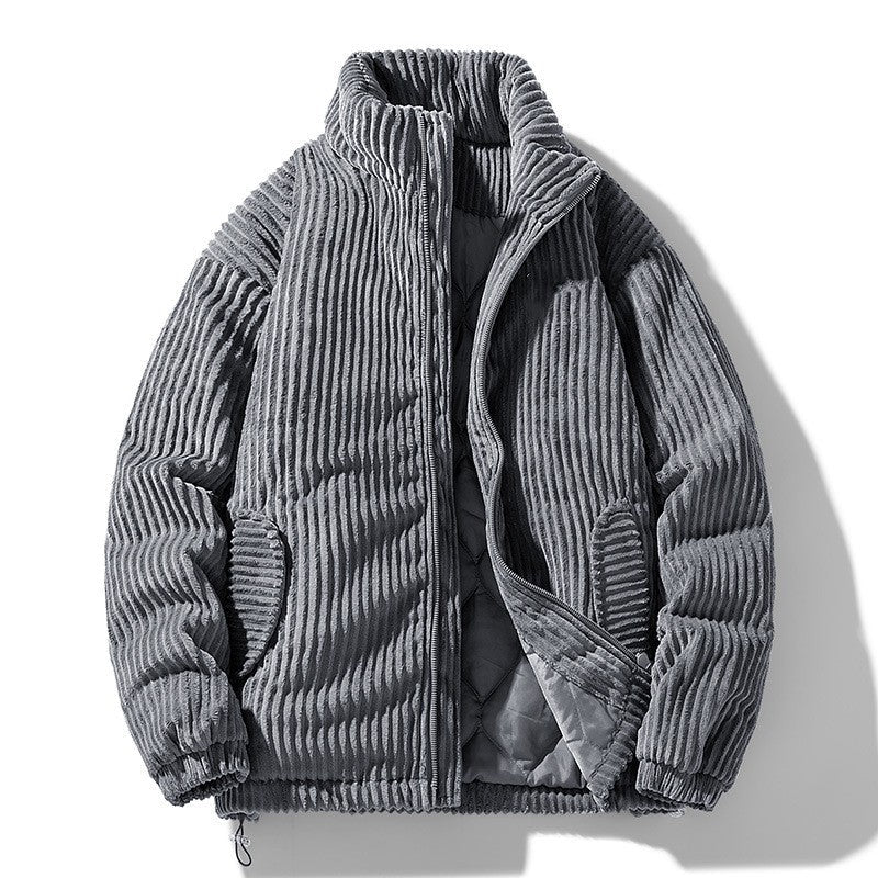 Veste Zippée à Col Droit – Gris