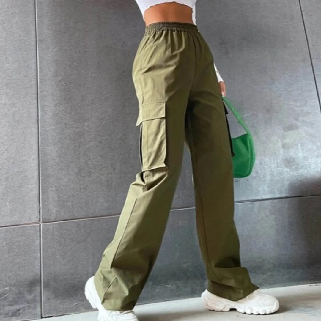 Cargo-Hose mit hoher Taille und Seitentaschen