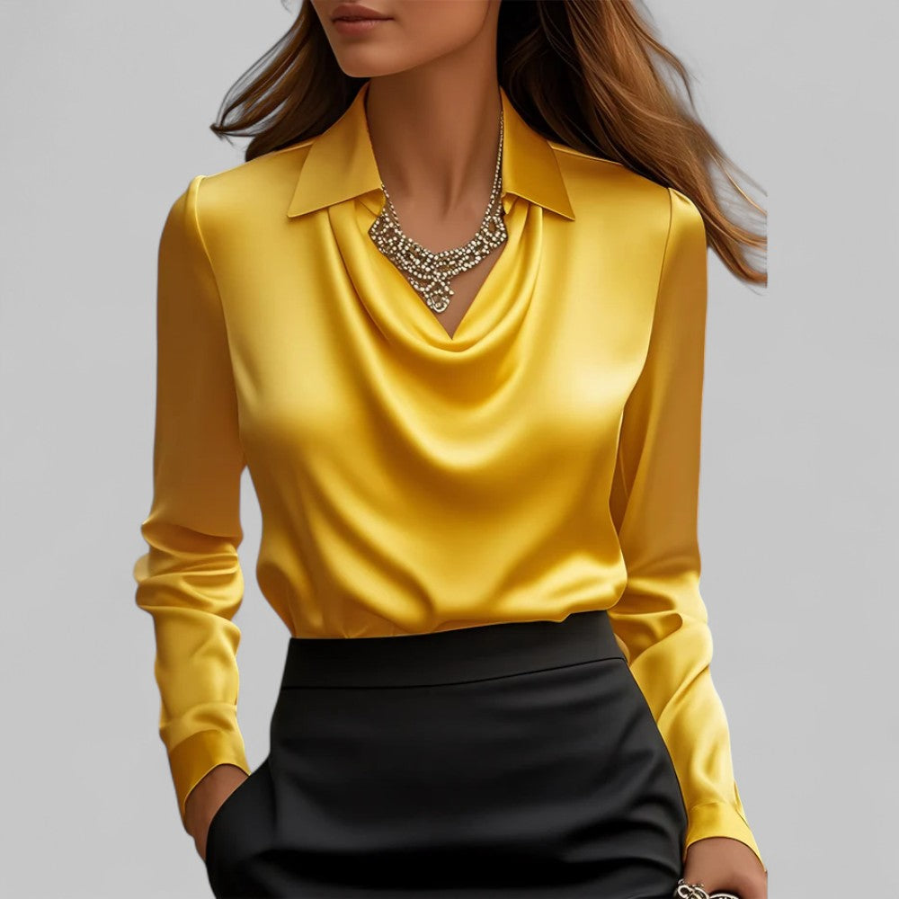 Top Élégant Col Bénitier – Jaune
