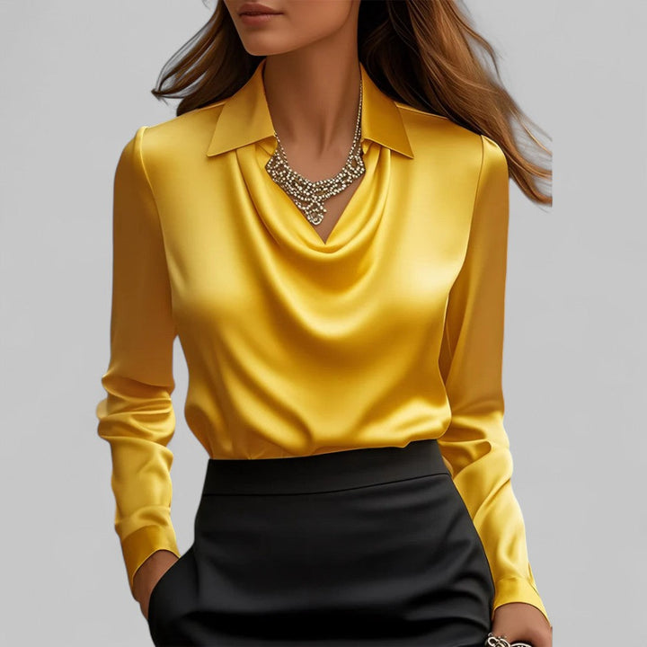 Top Élégant Col Bénitier – Jaune