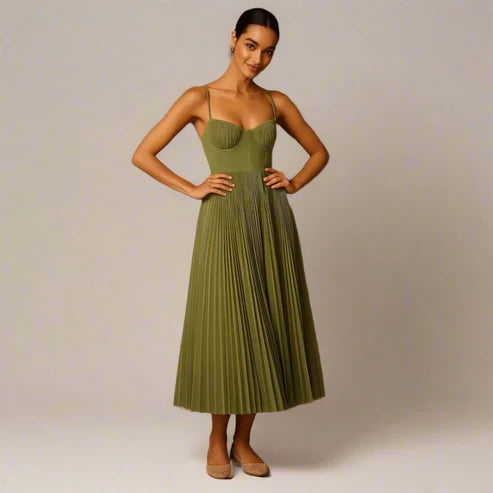 Plissiertes Korsagenkleid