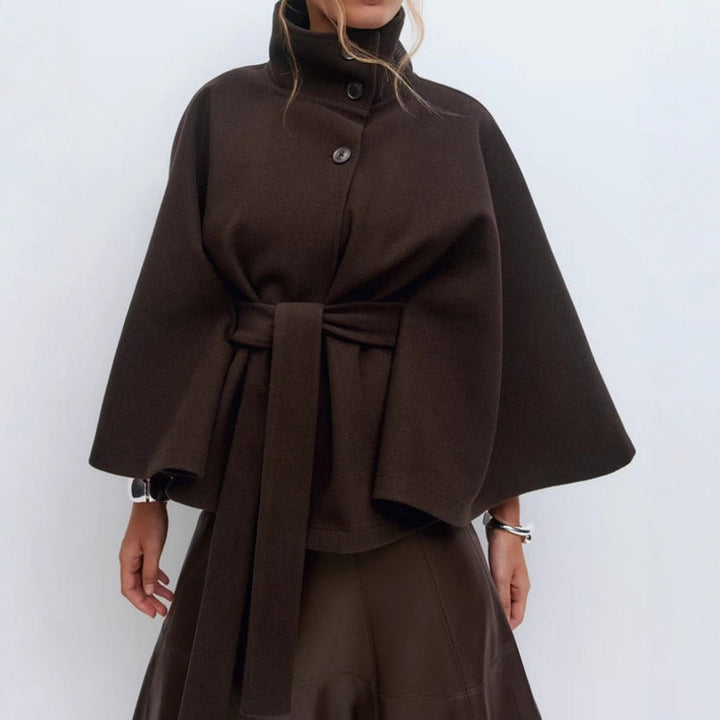 Manteau Court Ample et Ceinturé – Kaffee