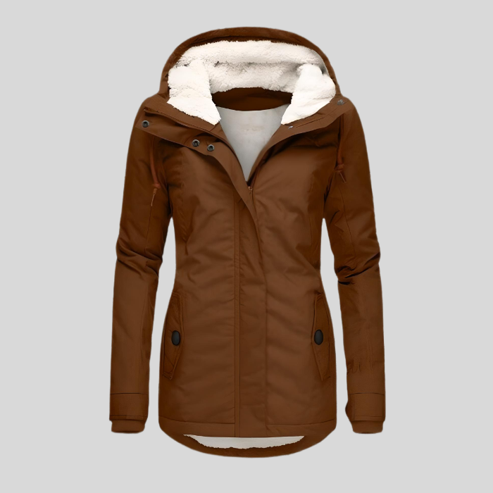 Veste Longue Hivernale à Capuche – Kaki