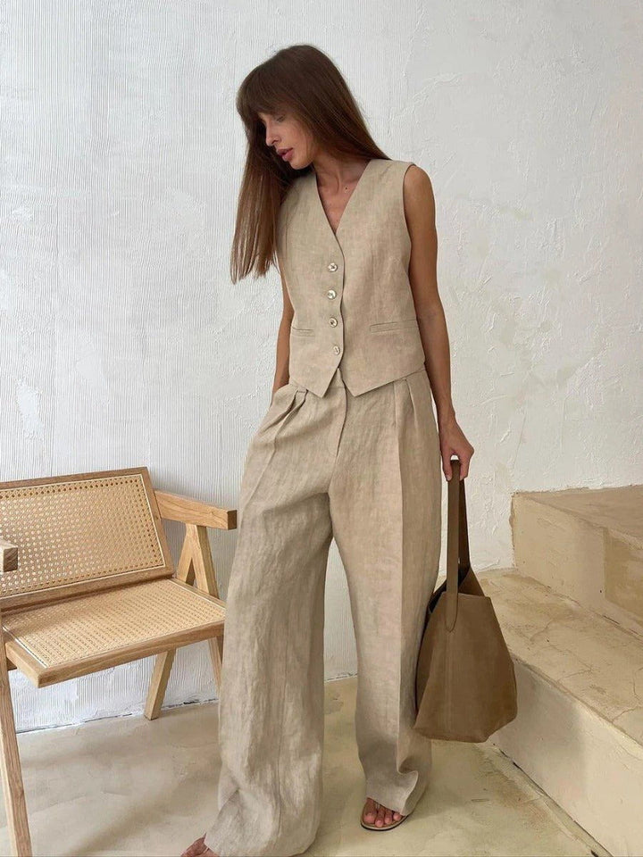Ensemble Deux Pièces Gilet sans Manches