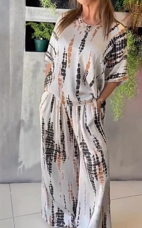 Ensemble Deux Pièces Kimono Pantalon Fluide
