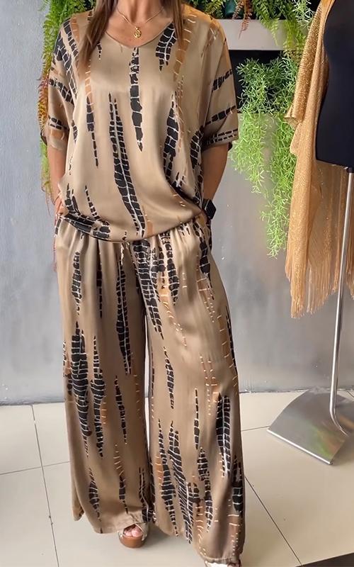 Ensemble Deux Pièces Kimono Pantalon Fluide