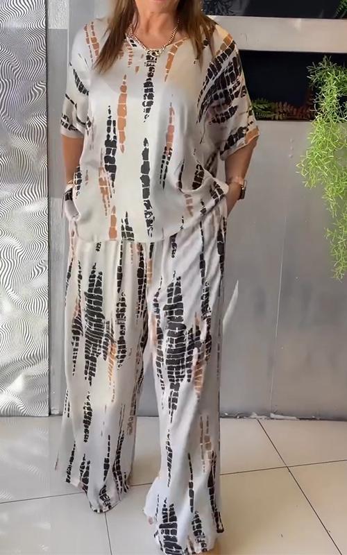 Ensemble Deux Pièces Kimono Pantalon Fluide