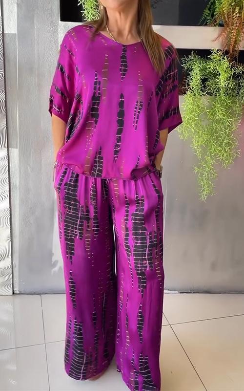 Ensemble Deux Pièces Kimono Pantalon Fluide
