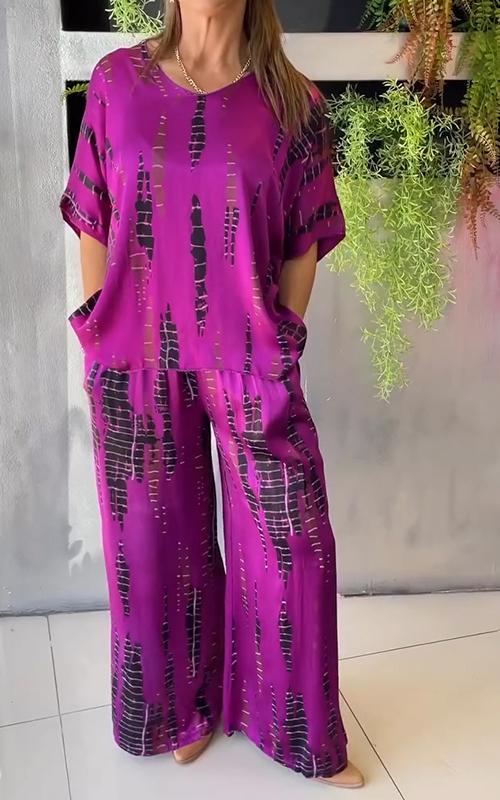 Ensemble Deux Pièces Kimono Pantalon Fluide