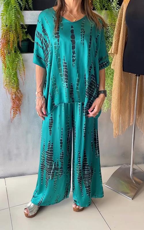 Ensemble Deux Pièces Kimono Pantalon Fluide