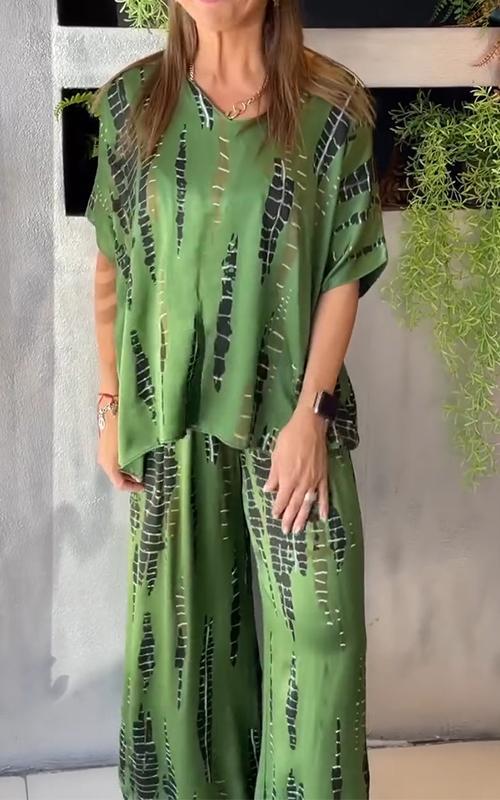 Ensemble Deux Pièces Kimono Pantalon Fluide