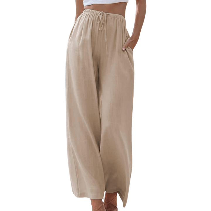 Pantalon Large Taille Haute Coupe Ample