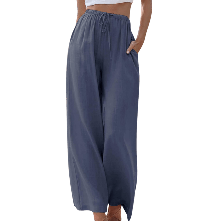 Pantalon Large Taille Haute Coupe Ample