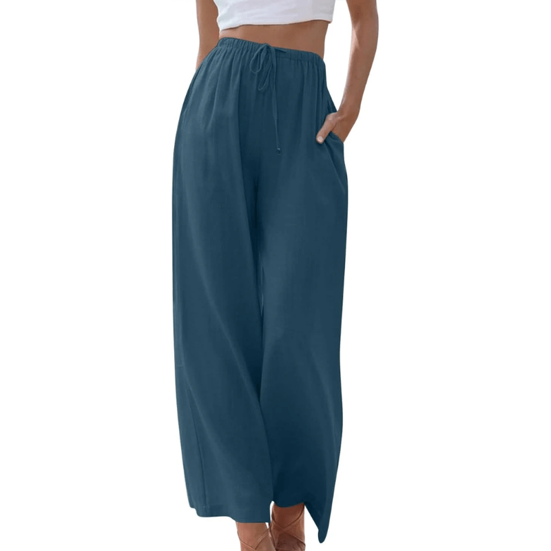 Pantalon Large Taille Haute Coupe Ample