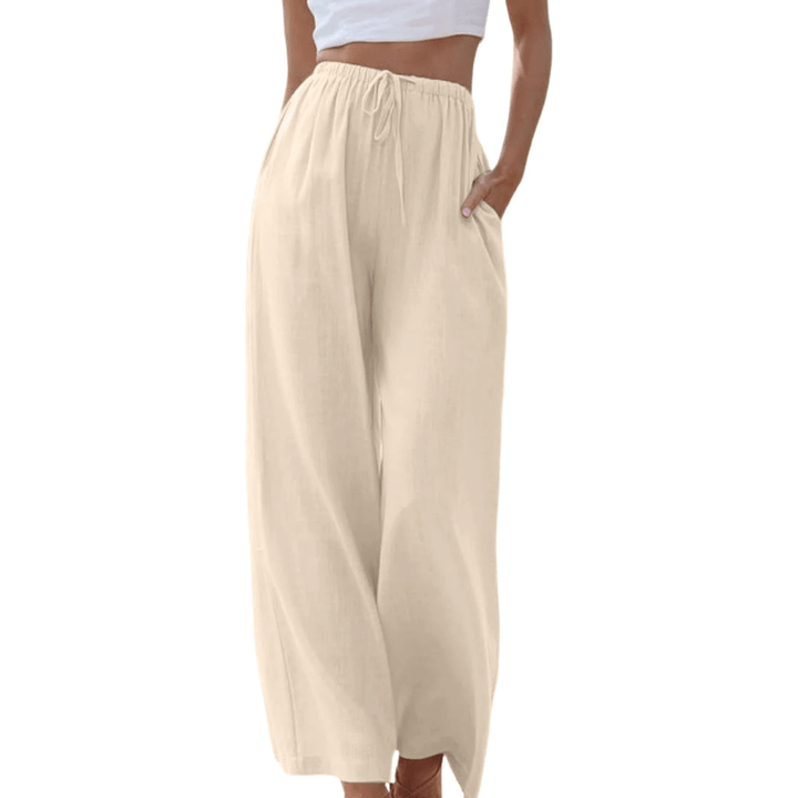 Pantalon Large Taille Haute Coupe Ample