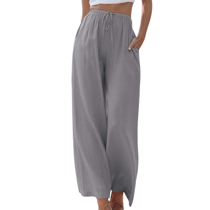 Pantalon Large Taille Haute Coupe Ample