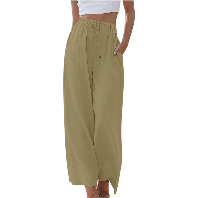 Pantalon Large Taille Haute Coupe Ample