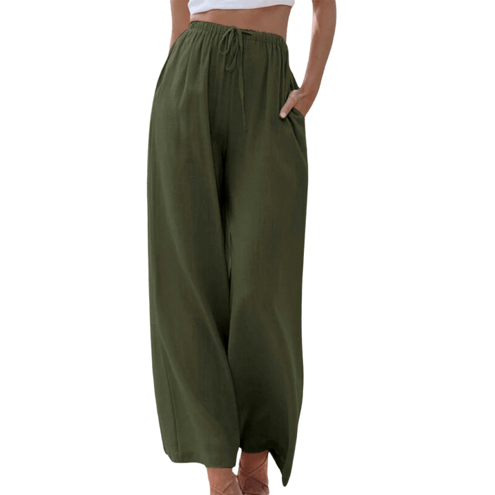 Pantalon Large Taille Haute Coupe Ample