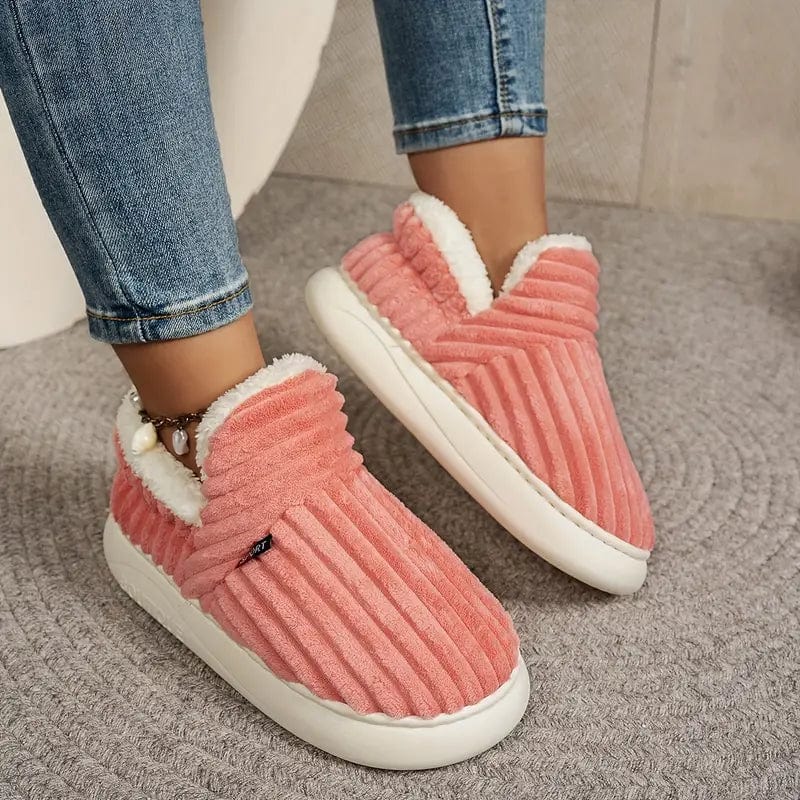 Chaussons Côtelés Doublure Chaude