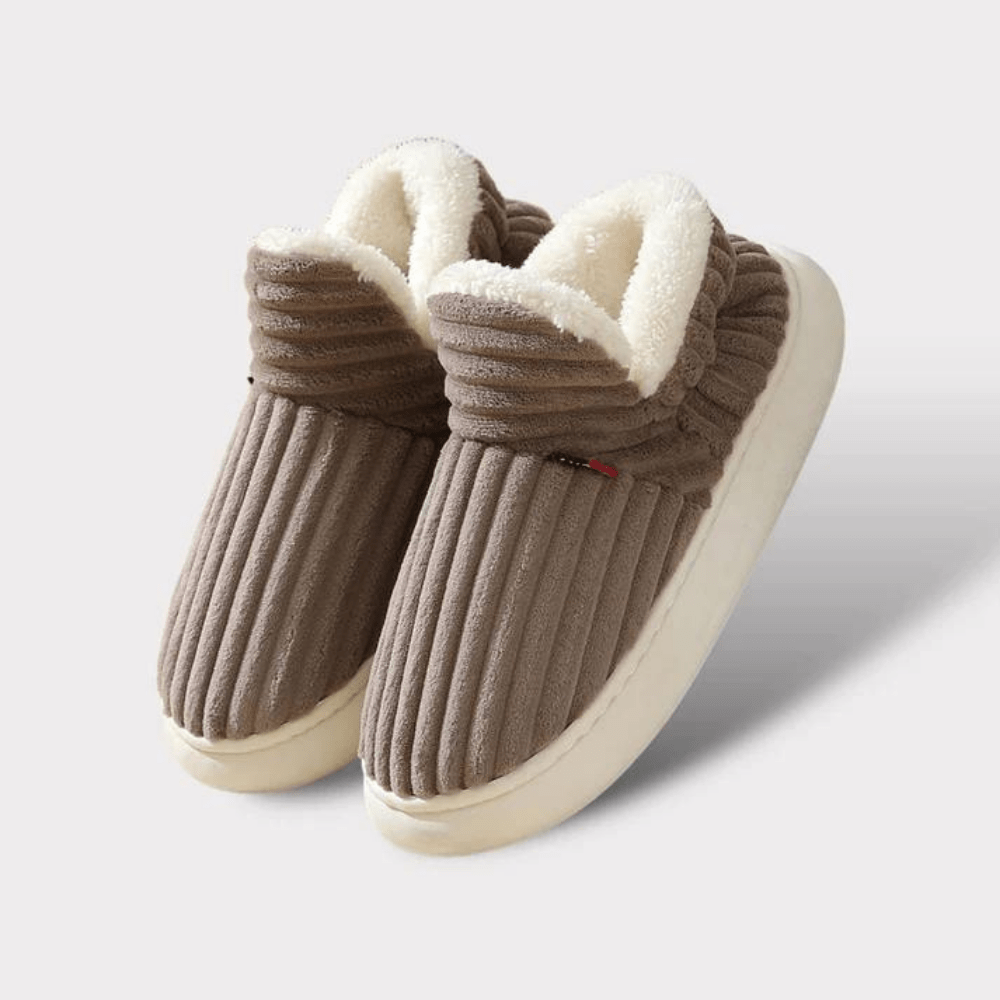 Chaussons Côtelés Doublure Chaude