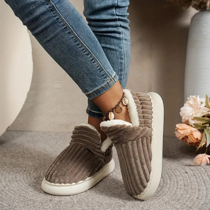 Chaussons Côtelés Doublure Chaude