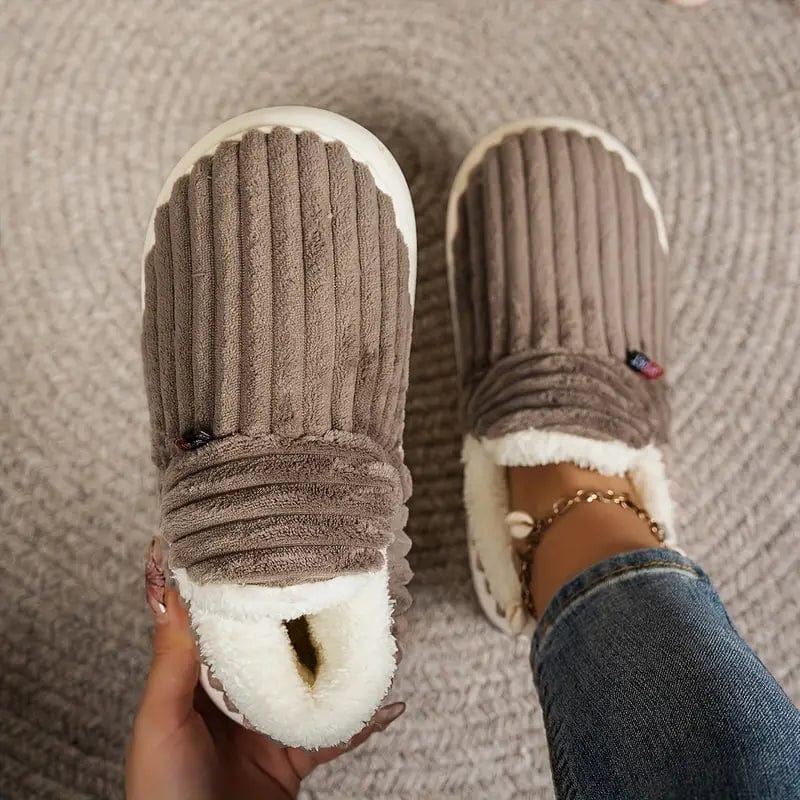 Chaussons Côtelés Doublure Chaude