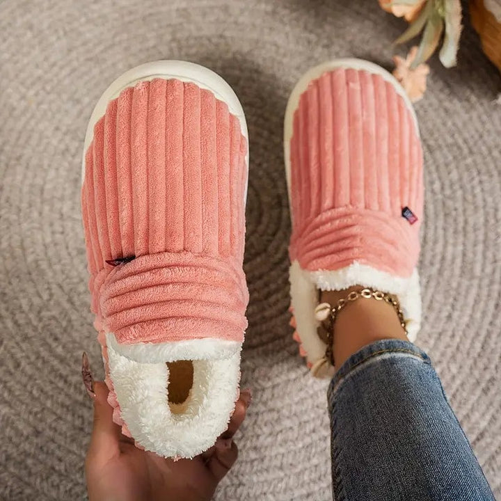 Chaussons Côtelés Doublure Chaude