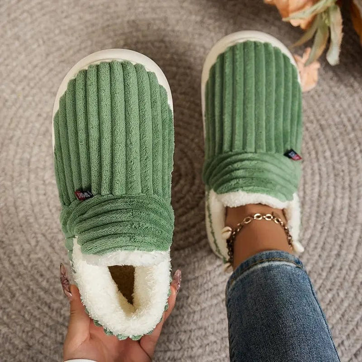 Chaussons Côtelés Doublure Chaude