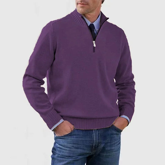 Pull Homme Classique Zippé – Lilas
