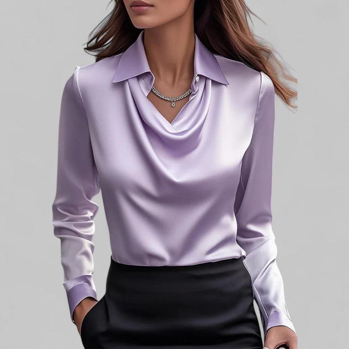 Top Élégant Col Bénitier – Lilas
