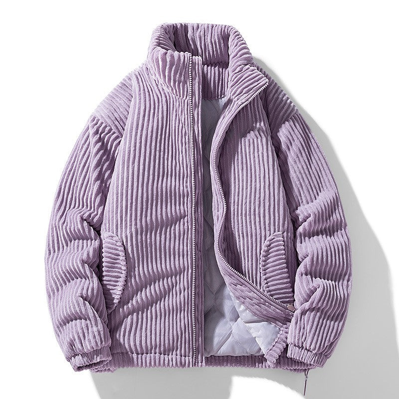 Veste Zippée à Col Droit – Lilas