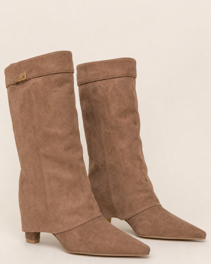 Bottes Hautes à Fermoir Élégant – Brun Terre