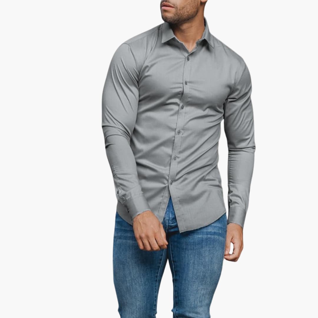 Chemise Homme Coupe Cintrée – Gris