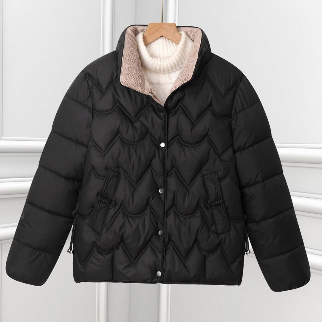 Veste Matelassée Festonnée – Noir