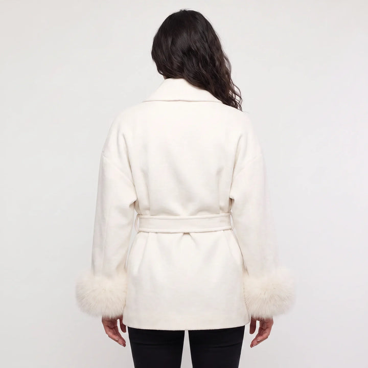 Manteau Ceinturé à Manches Ornées